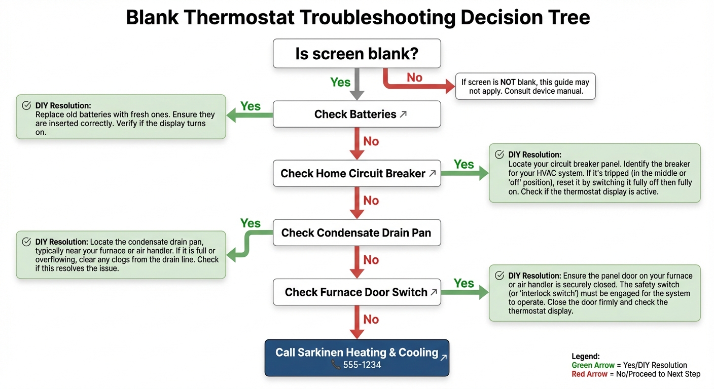 Blank Thermostat Troubleshooting Decision Tree