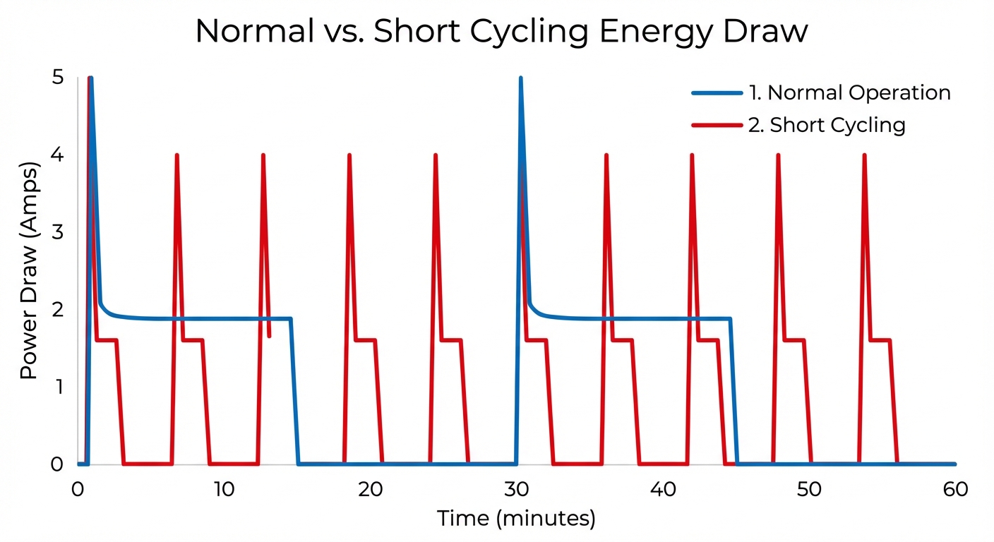 Normal vs. Short Cycling Energy Draw
