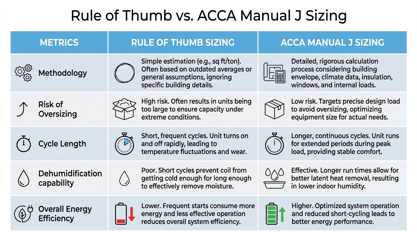 Rule of Thumb vs. ACCA Manual J Sizing