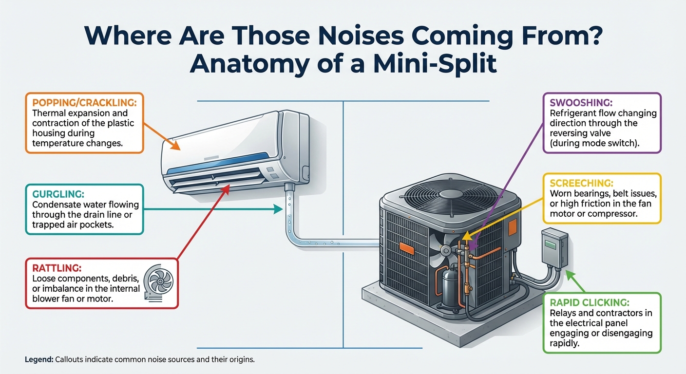 Where Are Those Noises Coming From? Anatomy of a Mini-Split